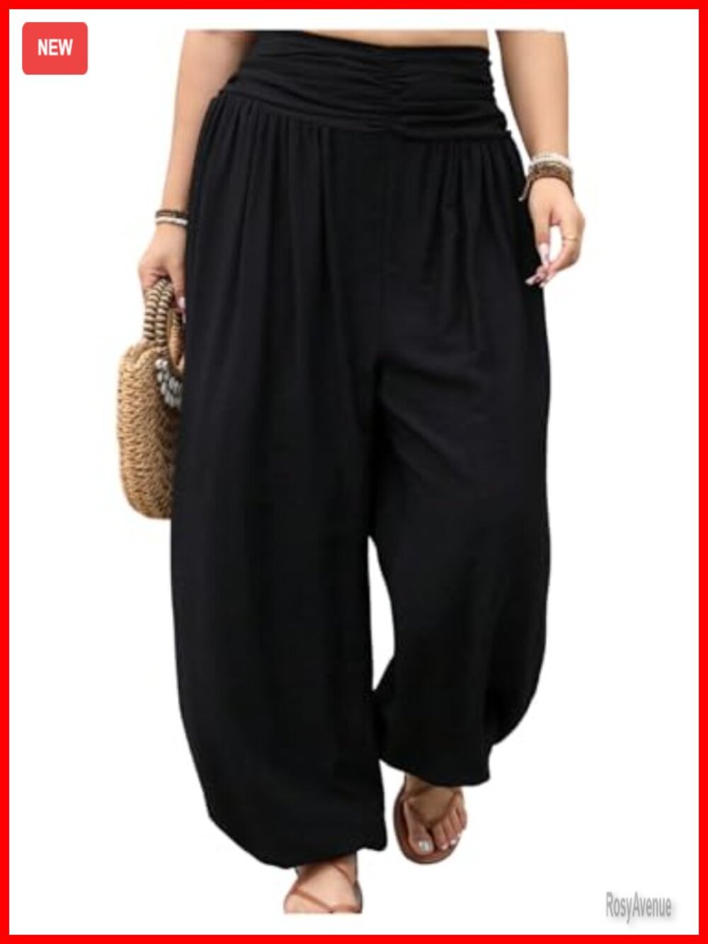 Women's Plus Size Harem Pants Boho Lounge Loose Fit Barrel Leg Palazzo Trousers
